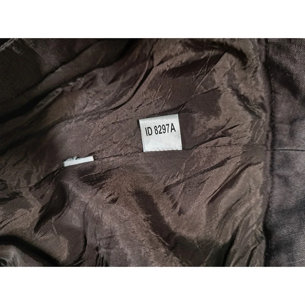 Ann Taylor Loft Brown Linen Embroidered Chevron A-Line‎ Boho Teal Skirt Size 8